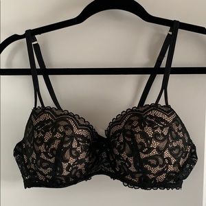 34C Gillian & O’Malley Black Lace Balconette Bra